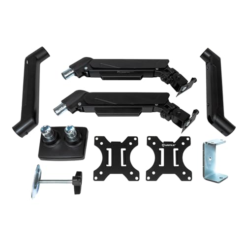 Unykach UK1479 - Supporto Universale Da Scrivania Con Doppio Braccio Per Schermi Fino A 32" Con Molla A Gas, Girevole, Vesa Max 100 X 100 Mm - 4