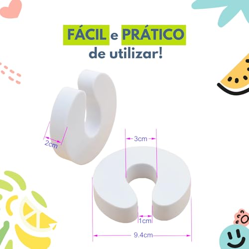 Trava Porta em EVA, Protetor Anti-Aperto de Dedo e Mão (Kit 4 unidades) - Segurança de Bebês e Crian