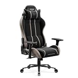 DIABLO Sedia Gaming Grande Ergonomica XL per Persone Alte Sedia Ufficio Robusta fino 160 kg Schienale Alto Reclinabile 140 Gradi Supporto Lombare Accoudoirs Regolabili Tessuto Traspirante