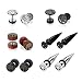 Aroncent 12PCS 6 Pairs 4-14mm Stainless Steel Black Tapers Cheater Faux Fake Ear Plugs Gauges Stud Earrings Set