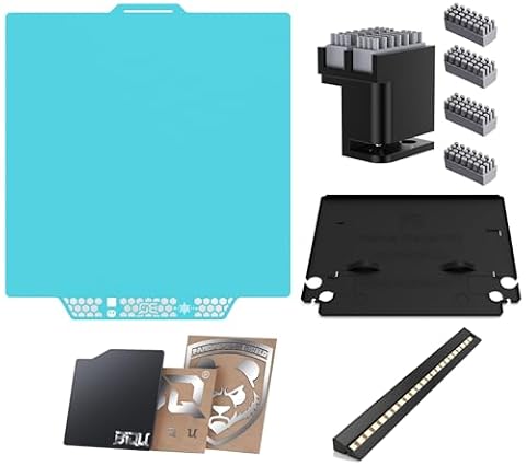 BIQU CryoGrip Pro Glacier Build Plate+Panda Diaper Filament Waste Collection Pad+Panda Brush Nozzle Cleaning Tool+Panda Purge Shield Poop Chute Pad+Panda Lux LED Light Strip for Bambu-Lab P1/X1