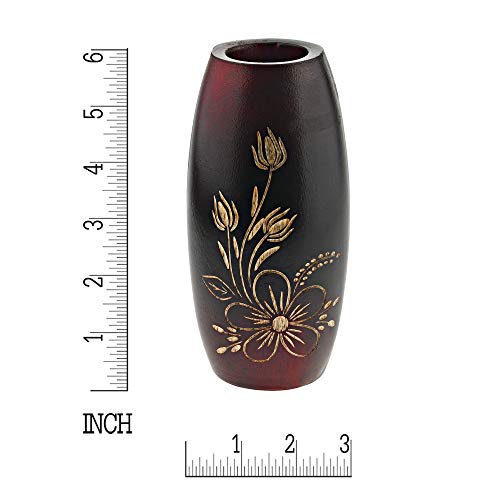 Bold And Vibrant Flower Garden Red Mango Tree Wood Set Of 2 Flower Vase #TOP3