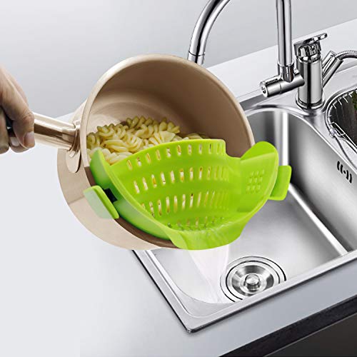 Clip on Strainer for pots pans, Snap on Strainer Made by FDA Approved