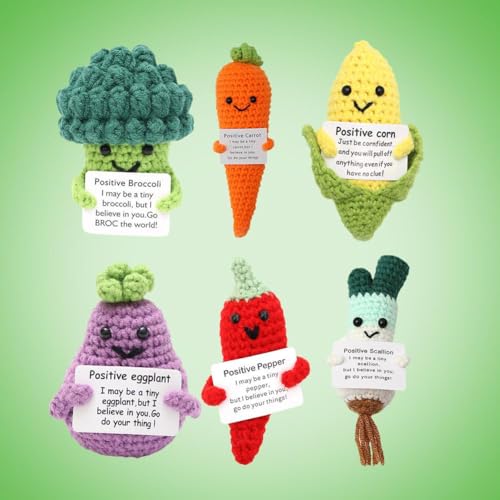 Generic Crochet Emotional Support Pickles Cucumber, Handmade Emotional Support Positive Potatoes Knitted Potato Pocket Hug Doll for Table (Broccoli)