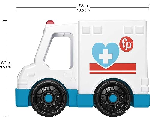 Fisher-Price Little People Ambulance, Push-Along Vehicle with EMT Figure for Toddlers and Preschool Kids Ages 1 to 5 Years