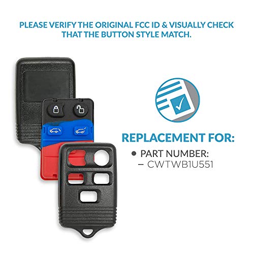 Keyless2Go Replacement For Key Fob Shell Case For Select Ford And Lincoln Vehicles With Fcc Id Protection Cwtwb1U551 - Shell Case Protection #TOP3