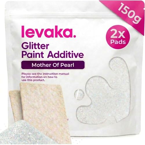 Glitter for Paint [5.3oz] Mother of Pearl with 2 x Buffing Pads Glitter for Painting Walls for Luminous Paint Finish on Interior or Exterior Walls Ceilings and Wood - Glitter Paint Additive
