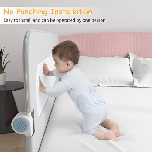EAQ Bed Rails for Toddlers, Foldable Toddler Bed Rail,Height Adjustable Bed Rails for Baby, Portable Baby Bed Rails Guard Bumper for Kids by EAQ - Image 4