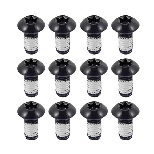 CNC 12 Pcs Bicycle Disc Brake Bolts MTB Rotor Bolts 6-Bolt M5x10mm Brake Bolts Mountain Bike,Black
