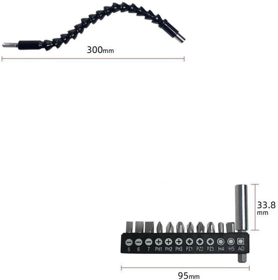 1PCS Right Angle Drill Adapter, Soft Shaft Ten Hole Batch Head AD Black Cap Quick Change Release Rod, Silver Corner Connector Conversion Rod Set, Electric Turning 105 Degree Elbow Screwdriver