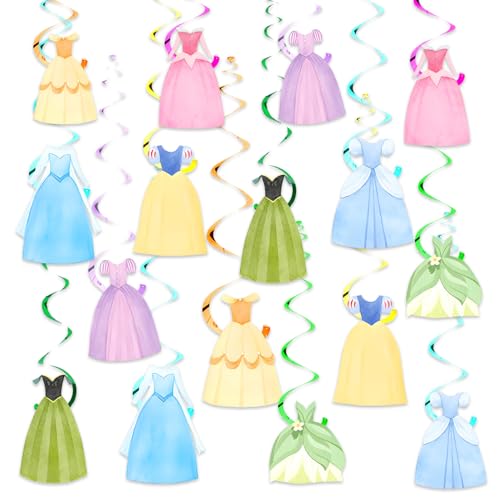 Image of 16 pcs Princess Hanging Swirl Party Decoration,Girls Party Decoration,Princess Party Swirls,Suitable for Baby Shower Party Decoration Supplies