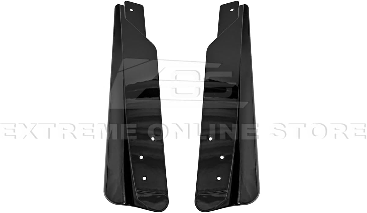 Replacement for 2024-Present Ford Mustang S650 Models | Performance XL Extended Package ABS Plastic Front & Rear Fender Mud Flaps Splash Rock Guard Pair (Painted Glossy Black)