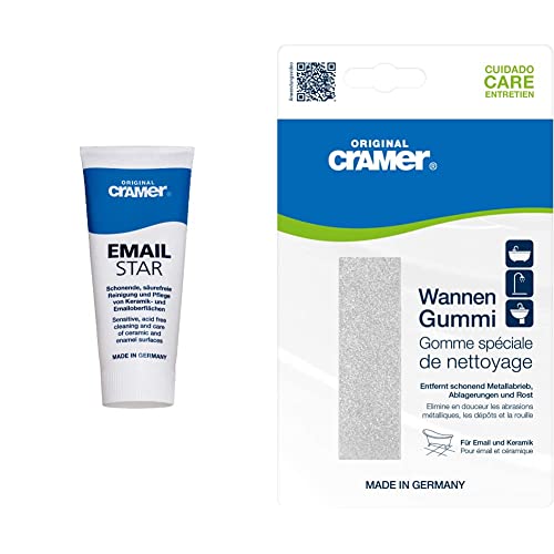 Cramer Email-Star Pâte de nettoyage et polissage pour surfaces en émail (Import Allemagne) & Gomme de nettoyage Sans rayures (Import Allemagne)