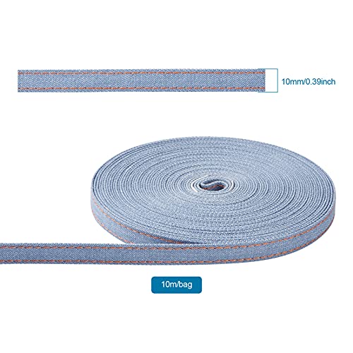 10.9 Yards Stitch Denim Ribbon 10Mm Jeans Cloth Trim Ribbon Cornflower Blue Cloth Ribbon Trim Garment Accessories For Diy Crafts Hairclip Accessories And Sewing Decoration (Cornflower Blue) #TOP4