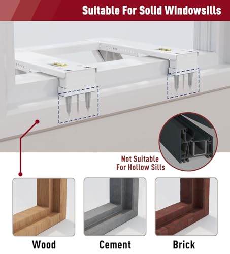 Image of Air Conditioner Support Bracket,Fits Single & Double-Hung Windows,Heavy Duty Steel, Holds Up to 220lbs, for 12000-24000 BTU Units