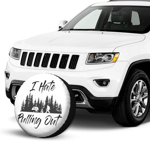 Image of I Hate Pulling Out Spare Tire Cover Weatherproof Universal Wheel Protectors Camper Tire Covers for Rv Trailer SUV, Truck Travel Trailer Accessories (14 inch)
