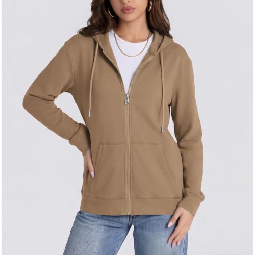 Image of Witsmile Zip Up Hoodie Women Oversized Sweatshirt Long Sleeve 2026 Fall Outfit Lightweight Jackets Workout Clothes