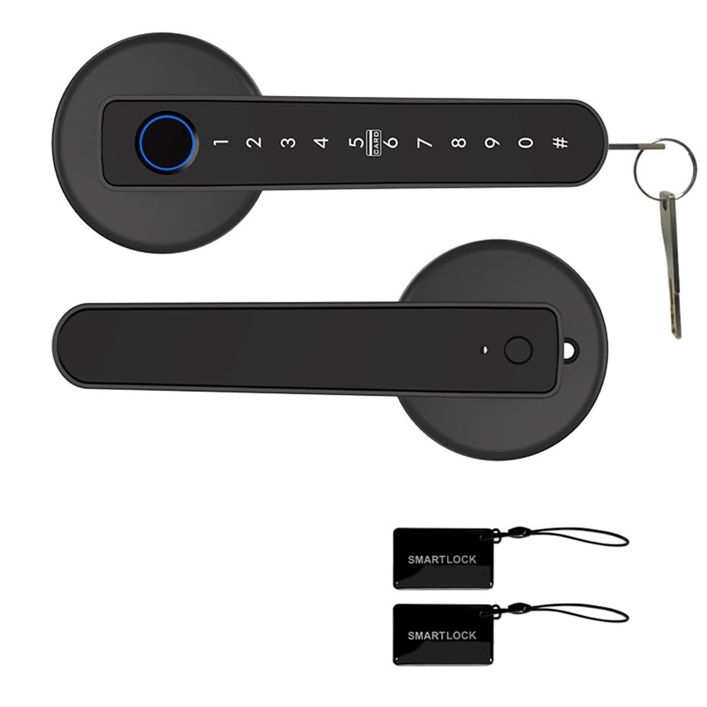 Xnuiasqe Smart Fingerprint Door Lock,Biometric Door Knob With Keypad, App Control Handle For Bedroom, Hotel, Apartment