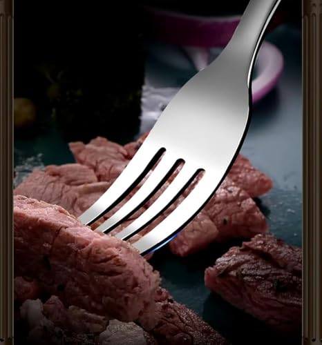Image of Silverware Set, Stainless Steel Flatware Utensil Combo, Cutlery Include Knife - Spoon - Fork for Dining Table Luxury, Mirror Polished, Dishwasher Safe (20 Pieces, Color : Silver)