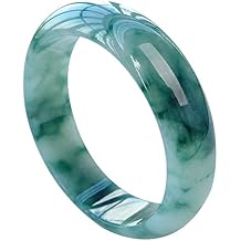 Burmese Jade Bracelet for Women Natural Genuine Green Floating Flowers Jadeite Bangle Jewelry with Certificate Size 58mm