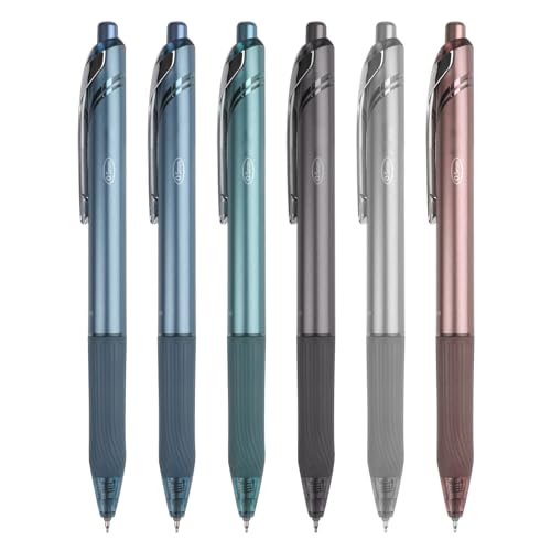 SONEER Gel Pens, 6pcs Black Gel Pens for Writing, Retractable Gel Ink Rollerball Pens Smooth Writing, 0.5mm Writing Pen for Students Adults Gift School Office Supplies