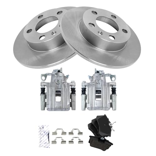 Image of TRQ Rear Brake Pad & Rotor Kit Ceramic Compatible with 2000-2006 Audi TT TT Quattro 1999-2004 Volkswagen Jetta