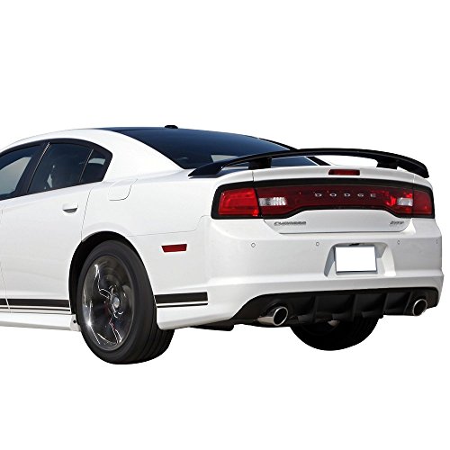 Rear Bumper Diffuser Compatible With 2012-2014 Dodge Charger SRT8, V2 Style PP Splitter Spoiler Valance Chin Diffuser Body kit by IKON MOTORSPORTS, 2013