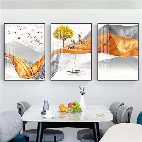 Cadeau anniversaire fille sœur peinture diamant 5D Jaxiaco 3 lots 60x90cm décoration créative