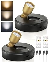 EZVALO Kabellose Spotlight mit Fernbedienung, 4000mAh Akku, 3 Farbtemperaturen, Wiederaufladbarer Wandspot, LED Spots Akku für Gemälde, Kunst, Pflanzen, Porträts (Schwarz, 2er Set)