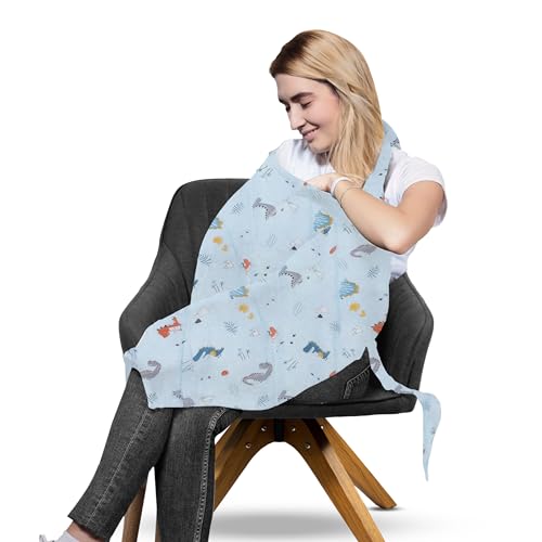 Image of CHILDLIKE BEHAVIOR Baby Nursing Cover & Nursing Poncho - Breathable Nursing Cover for Breastfeeding - Privacy Cover for Moms