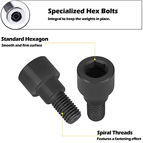 Replacement Hex Bolts & 12mm Hex Allen L-Wrench Tool Perfect for Olympic & Curl Bars by Bonbo - Image 2