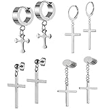 【 Diseño de Moda: 】 Nuestros aretes cruzados tienen diferentes formas y estilos, diseño brillante y suave, simple y elegante, perfecto para cualquier ocasión. Cuando uses estos aretes negros, serán más llamativos.