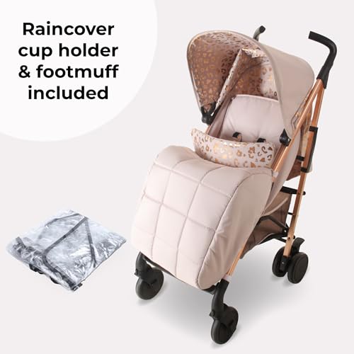 My Babiie MB51 Stroller – from Birth to 4 Years (22kg), Lightweight, Umbrella Fold, Travel Buggy for Toddlers, Pushchair Includes Footmuff, Cup Holder, Rain Cover - Pink Leopard - Image 2