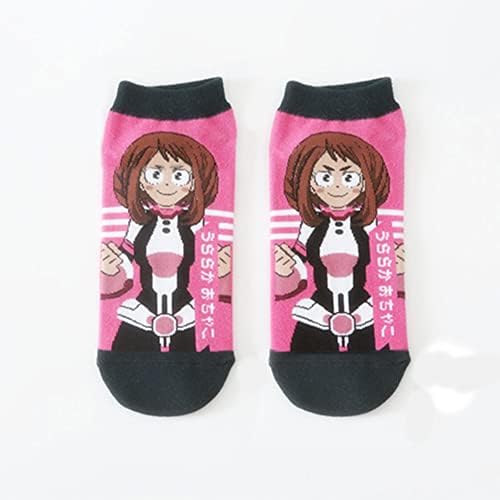 Anime My Hero Academia Gift Cute Cotton Socks Set,5 Pairs Mha Printed Socks For Men Women,Warm Autumn And Winter Short Socks