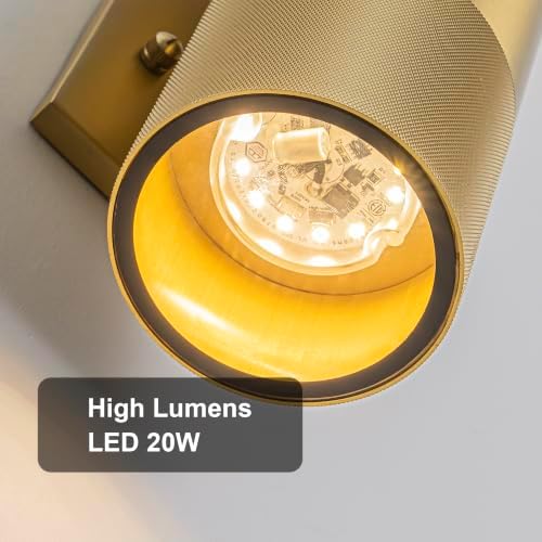 Zicbol Modern LED Outdoor Wall Sconce, 10" Gold Up and Down Wall Lights - 5