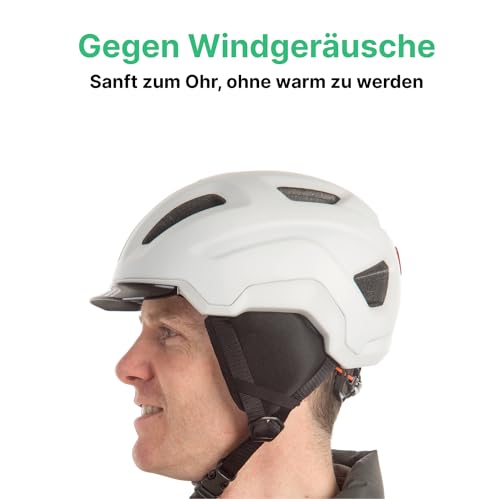 GOOFF Ohrenschützer – passt auf jeden Helm – gegen Windgeräusche – S Pedelec 2.0 Earpads - ansteckbar an den Fahrradhelm – mit großzügigen Klebestreifen – weich an den Ohren