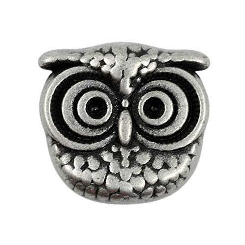 Bezelry 12 Pieces Cute Owl Antique Silver Color Metal Shank