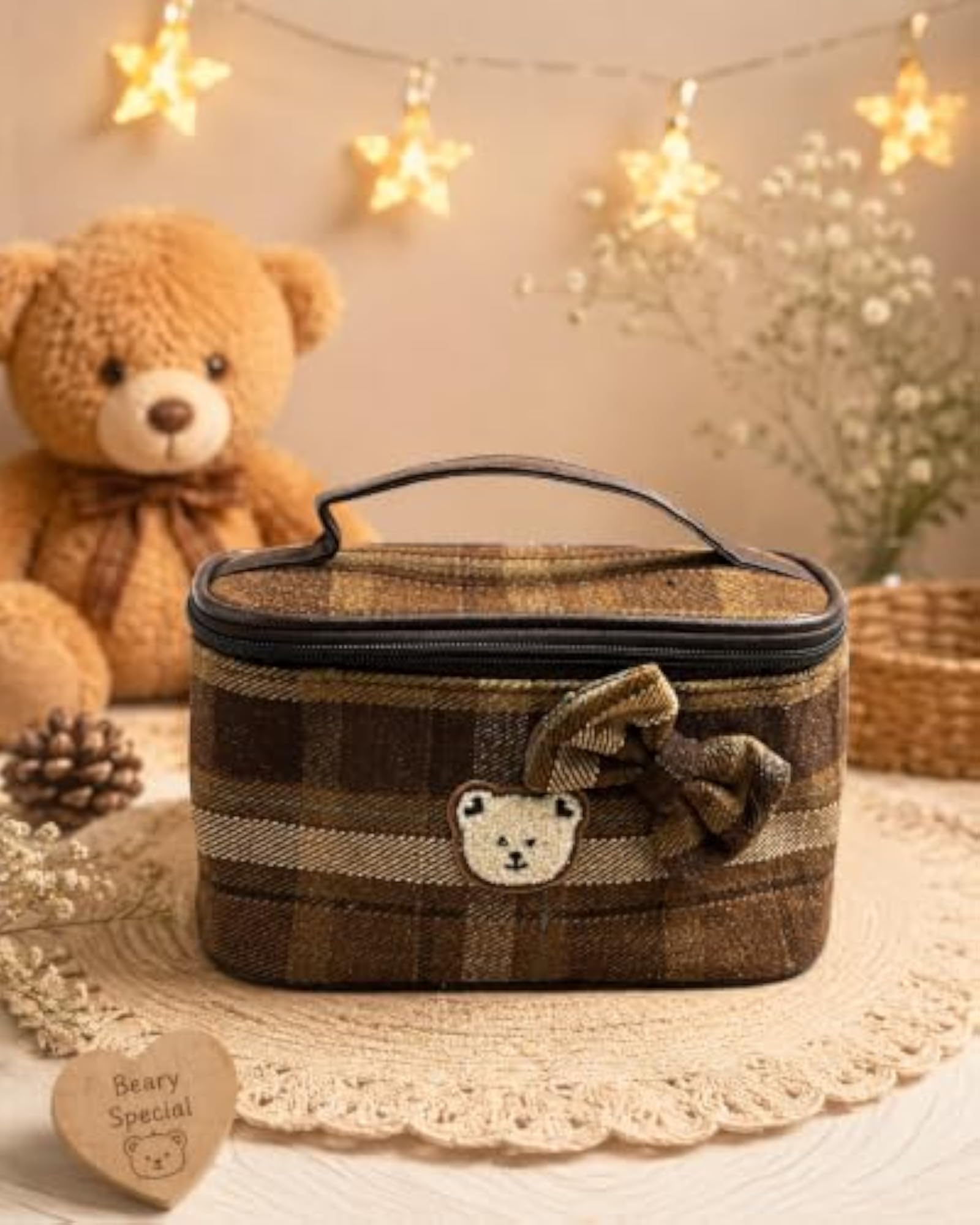 Cute Korean Style Makeup Organizer Bag, Travel Vanity Case