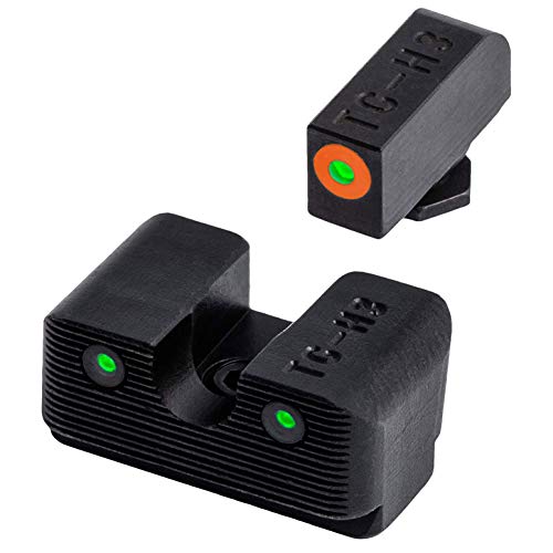 Image of TRUGLO Tritium Pro Night Sights, Compatible with Glock Handgun Models | Compact Durable Glow-in-The-Dark Front & Rear Gun Sight Set with Focus Lock Front Ring