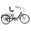Bathrena Folding Adult Tricycle 24" 3-Wheel 7-Speed Bike for Adults With Basket | TZ31 Rear Transmission | Freely Adjustable Height #3