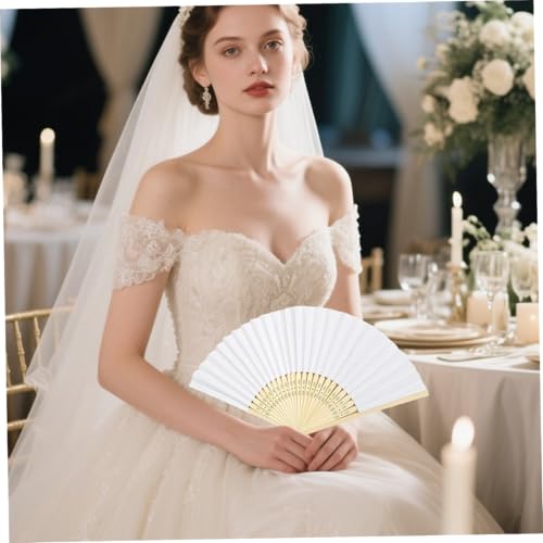 Éventails de Mariage Pliants en Bambou Vierge pour Activité Manuelle DIY - 2