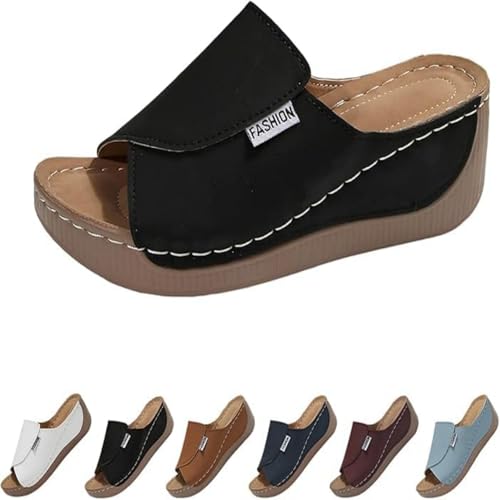 Women's Open Toe Casual Vacation Slippers Arch Support Sandals 2025 Orthopedic Platform Wedge Breathable Sandals