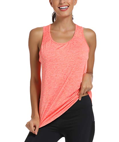 Hlxfhb Workout Tank Tops For Women Gym Exercise Athletic Yoga Tops Racerback Sports Shirts Orange #TOP3