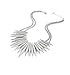 MOLOCH Sparkling Druzy Leaf Choker Necklace Fashion Silver-Tone Collar Necklace Bib Statement Chunky Tribal Necklace Woman Jewelry (silver)