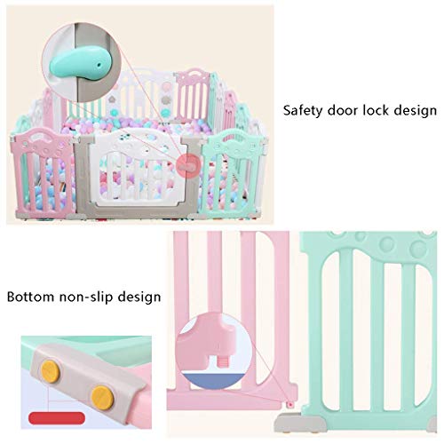 boxen voor peuters, schattig veiligheid speelcentrum tuin babyverzorging hek peuter speelkleed box met 16 kleurrijke panelen, meisjes jongens kinderen kruipen voor speelkamer kwekerij b - Afbeelding 7