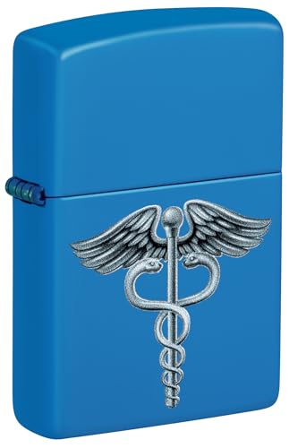 Zippo Encendedor Símbolo Caduceo Azul Mate 46671 miniatura 1