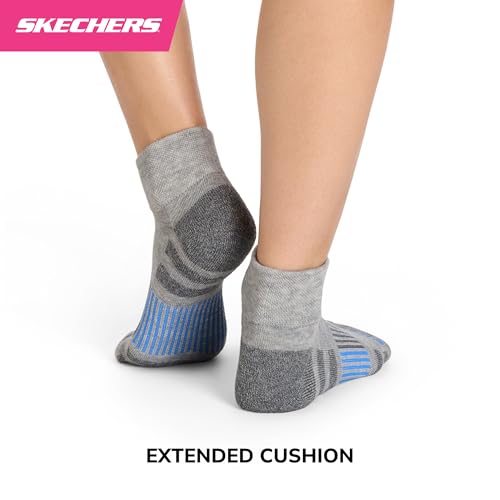 Image of Skechers Women's 8-pack Work Collection High Quarter Crew Socks, Extra Cushion & Mesh Ventilation