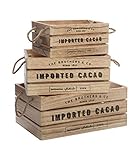 Atmosphera - Lot de 3 Caisses de Rangement Cagettes en Bois Colonial