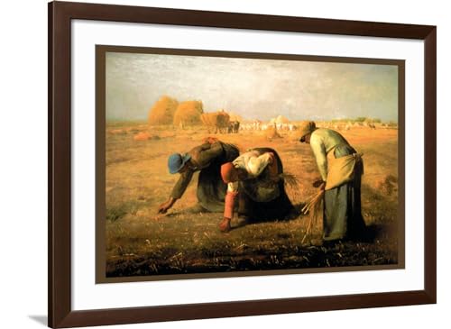 ART.COM Wall Art Print The Gleaners on Brown Frame by Jean-Fran?ois Millet, 44" x 32"