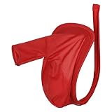 Lejafay Men's Sissy Chastity Cover Lingerie Invisible C-String Underwear Mini Briefs Thongs T Black Type B Red One Size